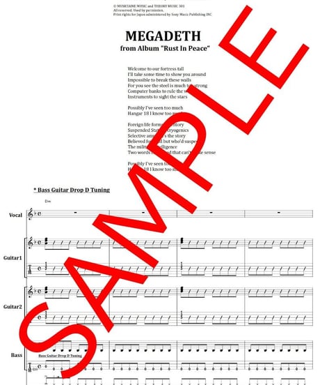 メガデス(MEGADETH) / Hangar 18 バンド・スコア(TAB譜) 楽譜
