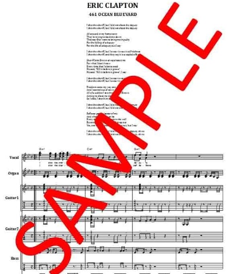 エリック・クラプトン(ERIC CLAPTON) / I SHOT THE SHERIFF(アイ・ショット・ザ・シェリフ) バンド・スコア(TAB譜) 楽譜