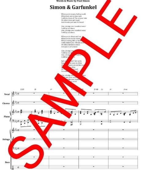 サイモン&ガーファンクル (SIMON & GARFUNKEL) / 明日に架ける橋 (BRIDGE OVER TROUBLED WATER) バンド・スコア (TAB譜)  楽譜