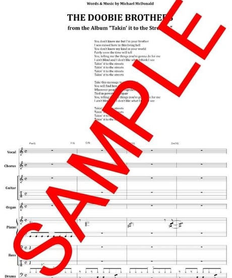 ドゥービー・ブラザーズ(THE DOOBIE BROTHERS)/ TAKIN' IT TO THE STREETS(ドゥービー・ストリート)バンド・スコア(TAB譜) 楽譜