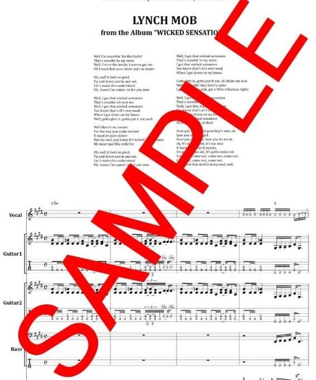 リンチ・モブ (LYNCH MOB) / WICKED SENSATION バンド・スコア(TAB譜) 楽譜