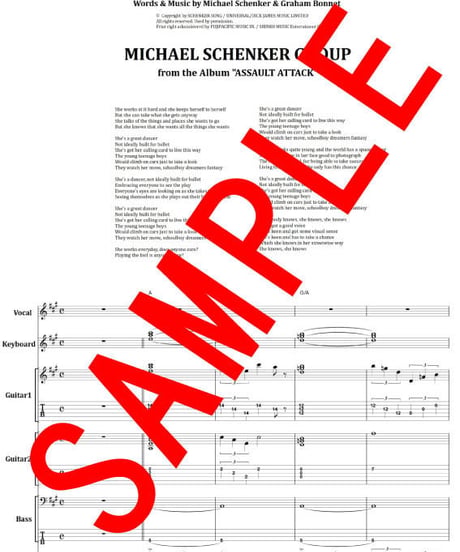 マイケル・シェンカー(MICHAEL SCHENKER) / ダンサー(DANCER) バンド・スコア(TAB譜) 楽譜