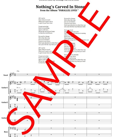 Nothing's Carved In Stone / Isolation バンド・スコア(T...