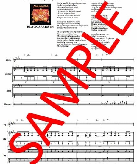 ブラック・サバス(BLACK SABBATH) / 血まみれの安息日(SABBATH BLOODY SABBATH) バンド・スコア (TAB譜) 楽譜