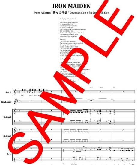 アイアン・メイデン (IRON MAIDEN) / CAN I PLAY WITH MADNESS バンド・スコア(TAB譜)　楽譜