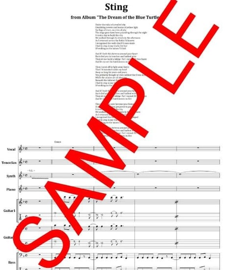 スティング(STING) / フォートレス・アラウンド・ユア・ハート(Fortress Around Your Heart) バンド・スコア(TAB譜) 楽譜