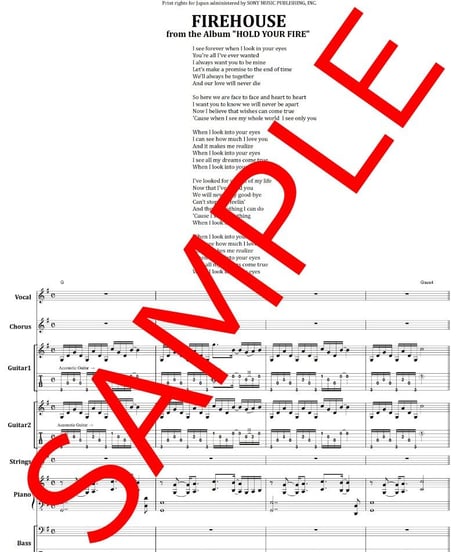 ファイアーハウス(FireHouse) / WHEN I LOOK INTO YOUR EYES バンド・スコア(TAB譜) 楽譜