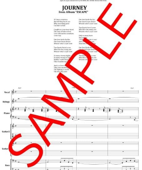 ジャーニー(JOURNEY)  / クライング・ナウ(WHO'S CRYING NOW) バンド・スコア(TAB譜) 楽譜