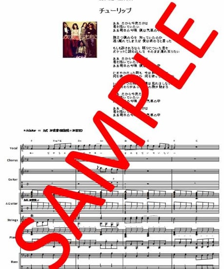 チューリップ   /  心の旅  バンド・スコア(TAB譜)  楽譜