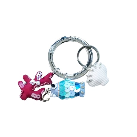 Key Ring(Red Coral×Fish×Shell)