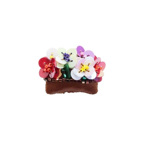 Miniature  Flower Bed Brooch