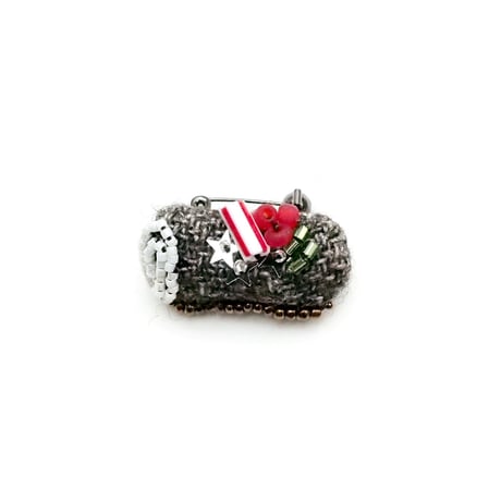 Miniature Buche de Noel Brooch