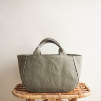＊受注制作＊【MILITARY TWILL】蓋付き丸トートM （モスグリーン）