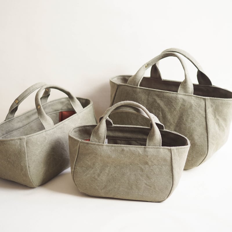受注制作*【MILITARY TWILL】蓋付き丸トートM (モスグリーン 受注制作*【MILITARY TWILL】蓋付き丸トートM (モスグリーン