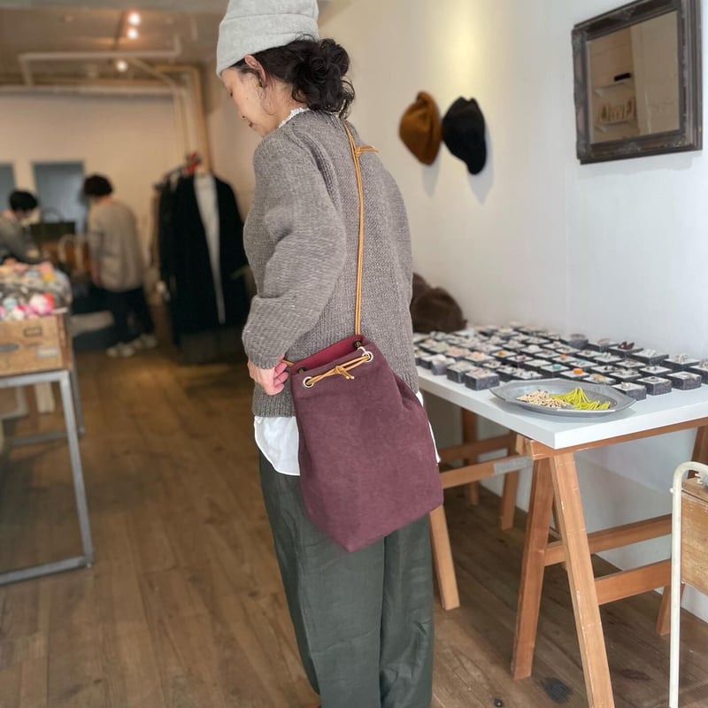 受注制作*色合わせお好み巾着バッグ | pour des lunettes 受注制作*色合わせお好み巾着バッグ | pour des lunettes