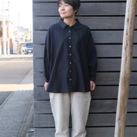 手織コットンシルク ルーズブラウス