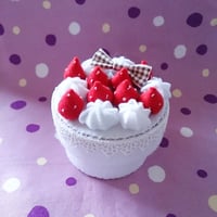 小物入れ【S】ショートケーキ（チェック）フェルトケーキ