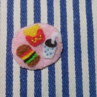 フェルトのハンバーガーブローチ
