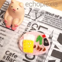 フェルトのビール＆おつまみブローチ