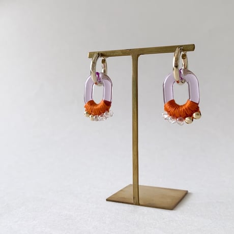 Beaded Crochet Chunky Pierced Earrings