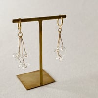 Crystal Flower Bouquet Clip on Earrings