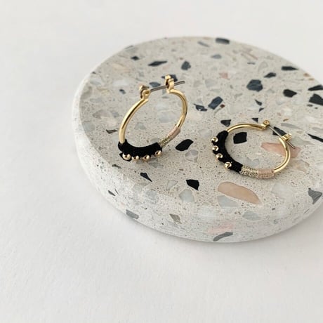 Beaded Crochet Hoop Pierced Earrings