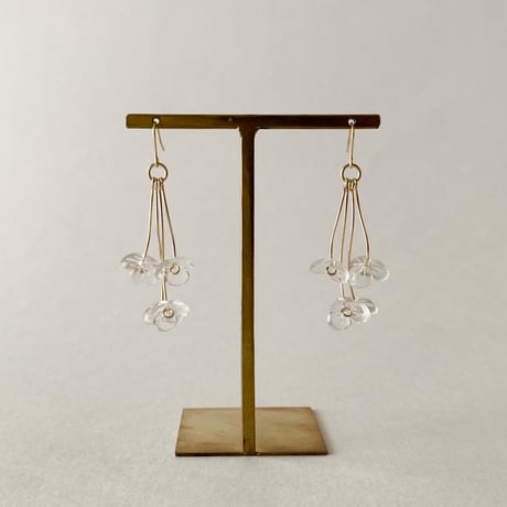 Crystal Flower Bouquet Pierced Earrings