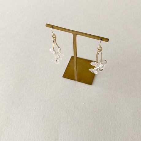 Crystal Flower Bouquet Pierced Earrings