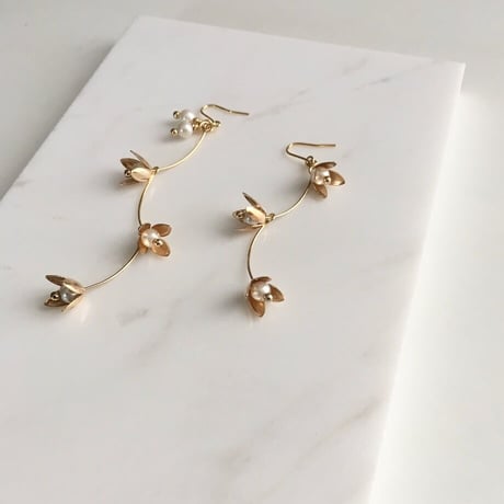 Blooming Flower Pierced Earrings