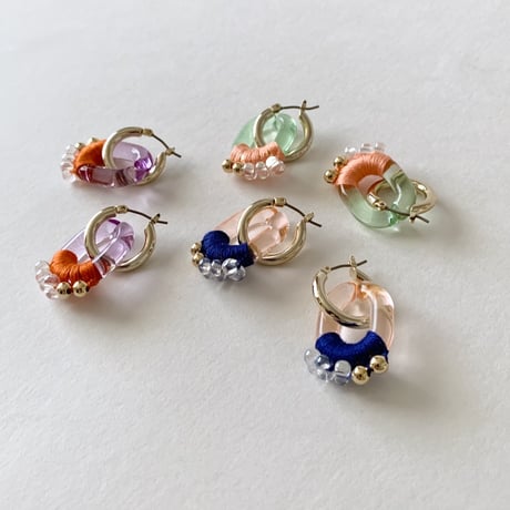Beaded Crochet Chunky Pierced Earrings