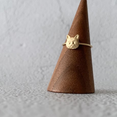 Brass Cat Face Ring