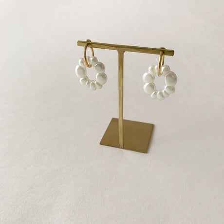Irregular Shaped Pearl Hoop Clip on Earrings