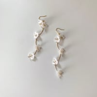 Blooming Pearl Flower Pierced Earrings
