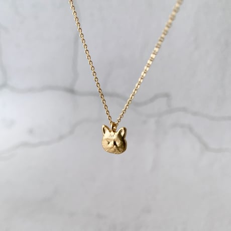 Brass Cat Face Necklace