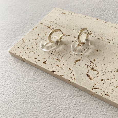 Chunky Hoop Pierced Earrings【4WAY】