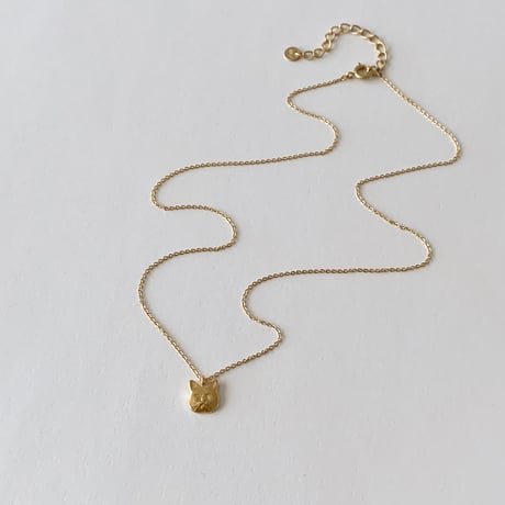 Brass Cat Face Necklace