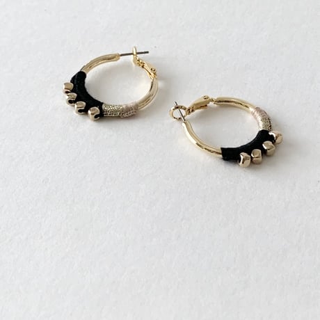 Beaded Crochet Chunky Hoop Pierced Earrings
