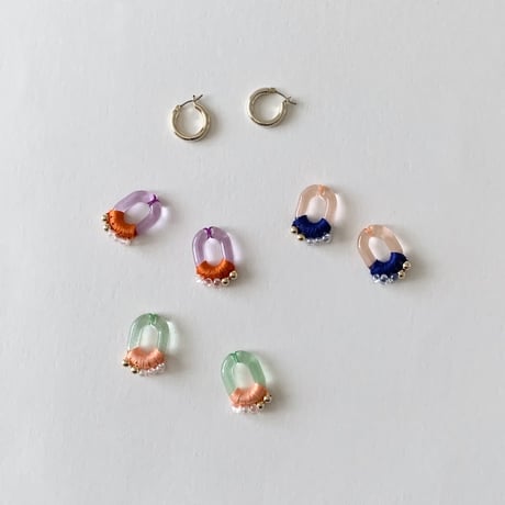 Beaded Crochet Chunky Pierced Earrings