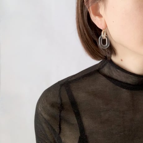 Chunky Hoop Pierced Earrings【4WAY】