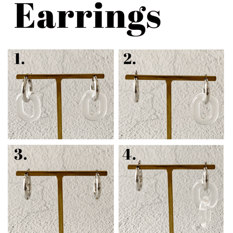 Chunky Hoop Pierced Earrings【4WAY】