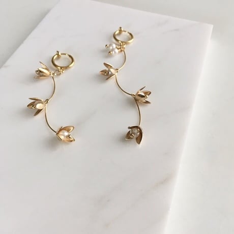 Blooming Flower Clip on Earrings