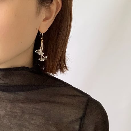 Crystal Flower Bouquet Pierced Earrings