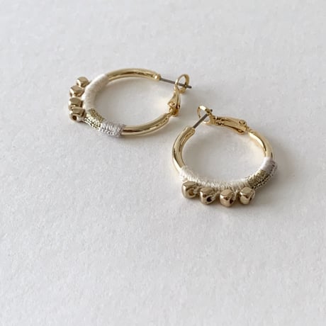 Beaded Crochet Chunky Hoop Pierced Earrings