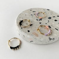 Beaded Crochet Hoop Clip on Earrings