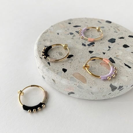 Beaded Crochet Hoop Clip on Earrings