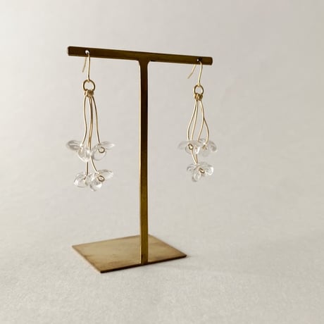 Crystal Flower Bouquet Pierced Earrings