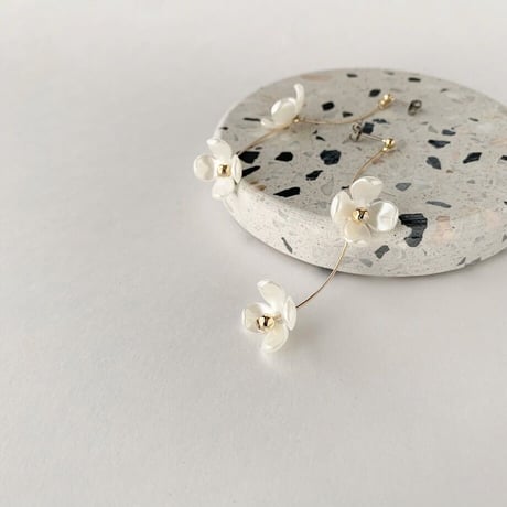 Tiny Pearl Flower Pierced Earrings