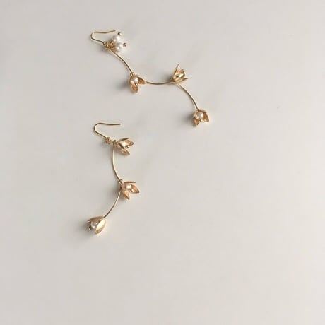 Blooming Flower Pierced Earrings