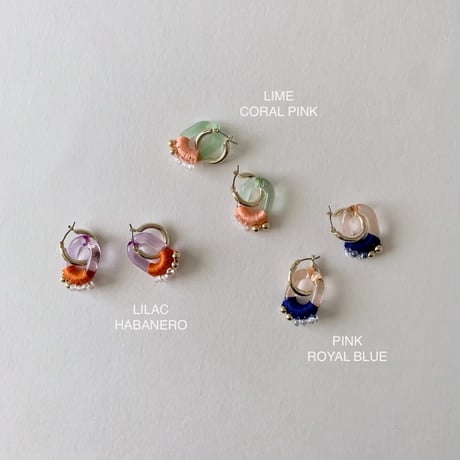 Beaded Crochet Chunky Pierced Earrings