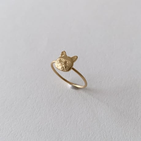 Brass Cat Face Ring